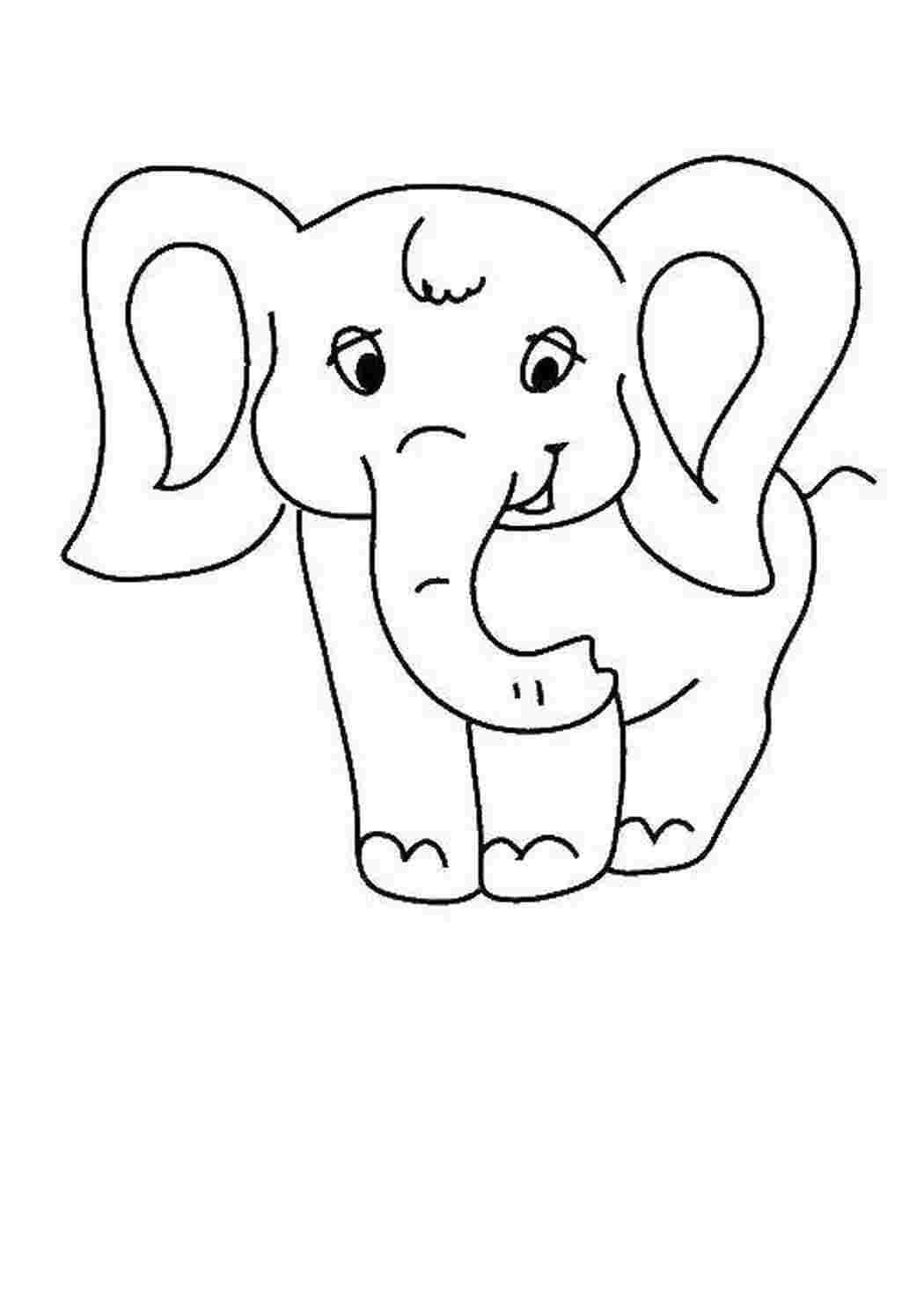 Раскраска слон для самых маленьких