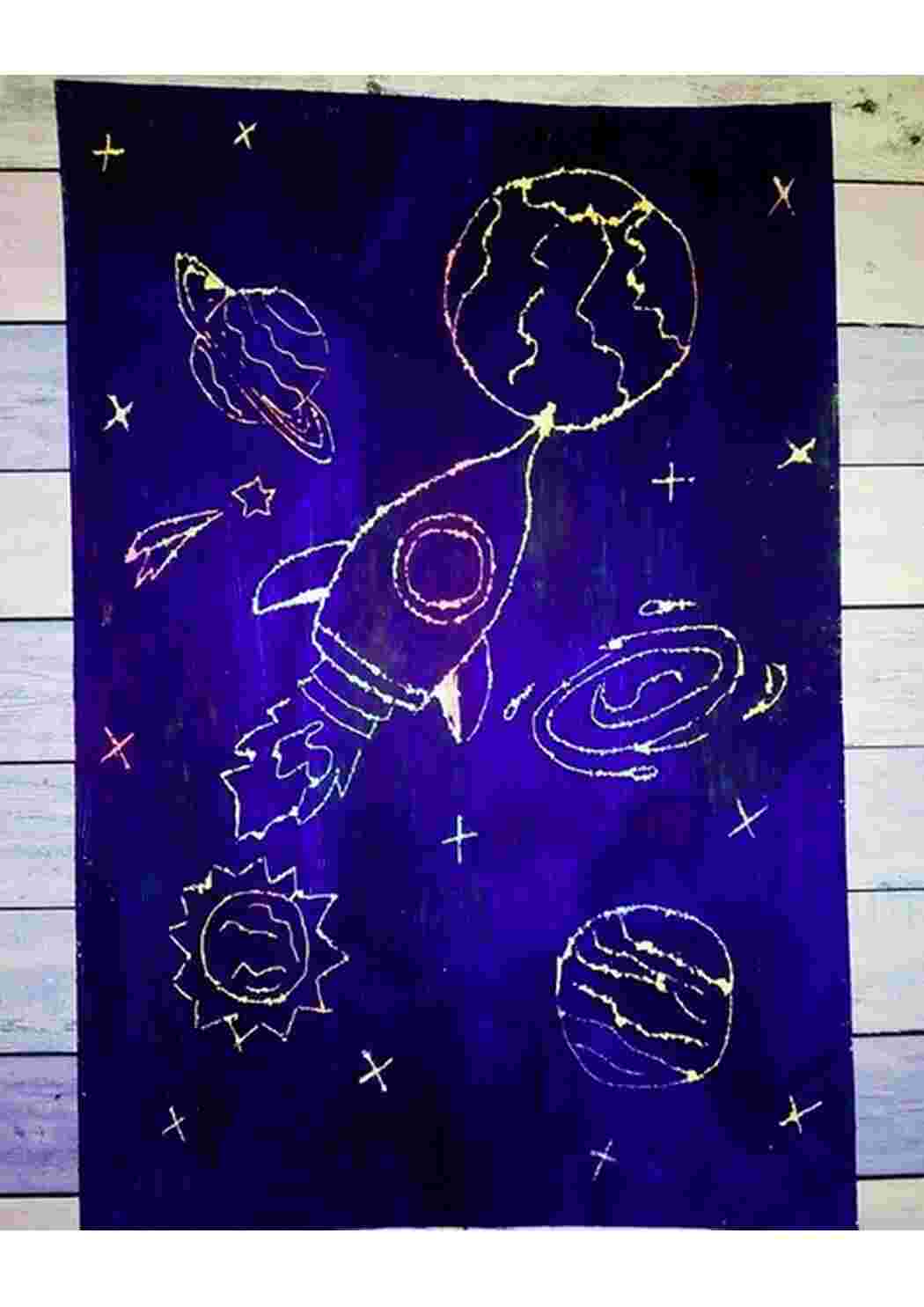 Раскраска Гравюры поделки ко дню космонавтики 