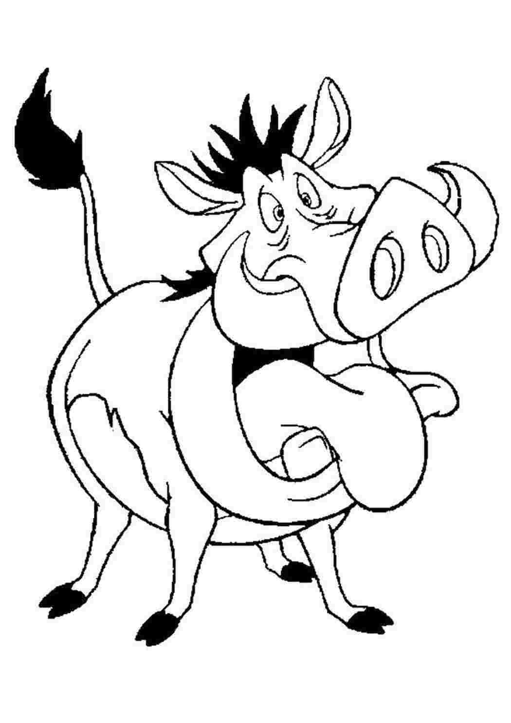 Раскраска Смешной Пумба