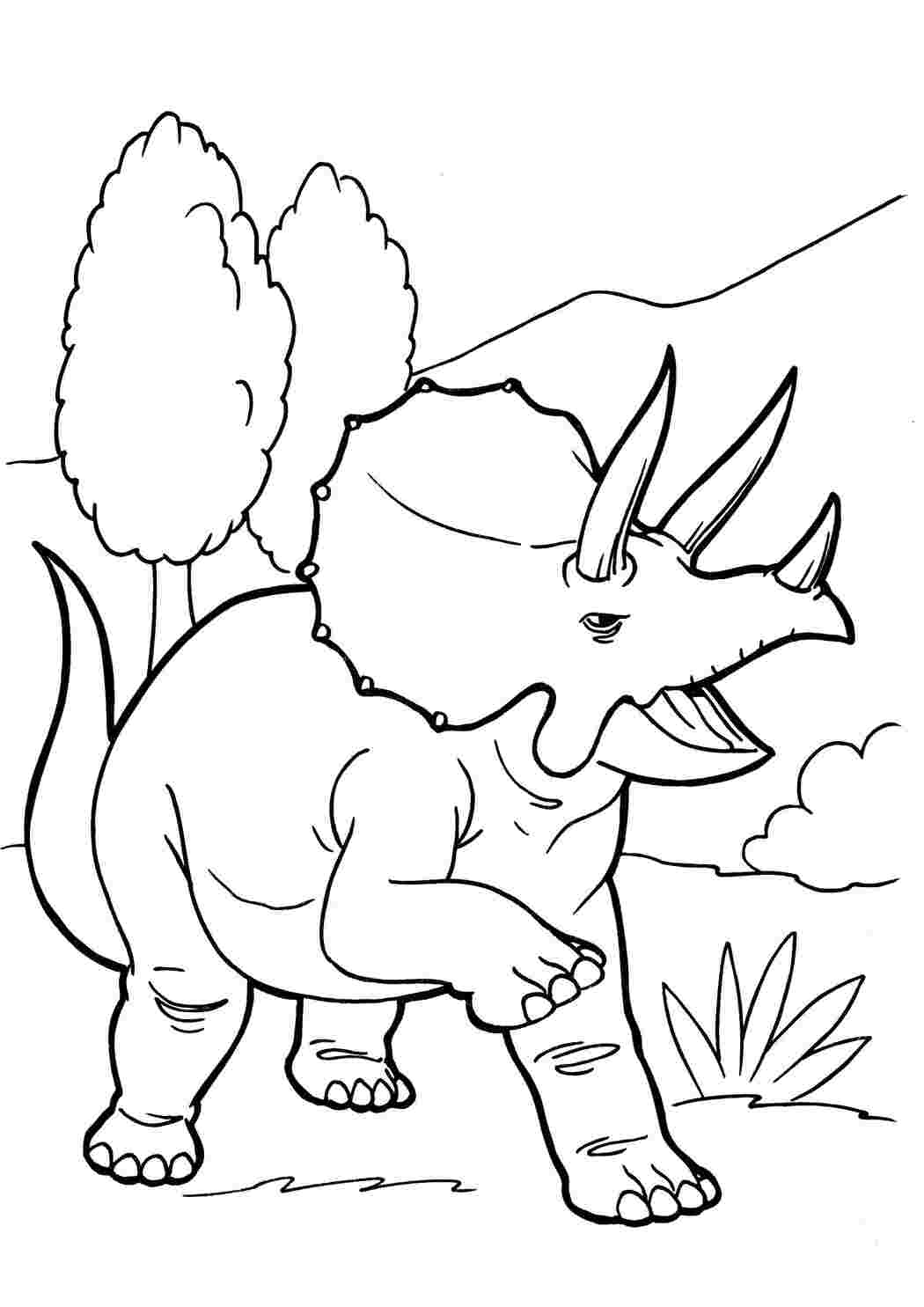 Раскраска Трицератопс