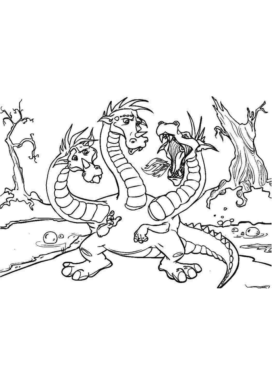 Трехглавый дракон рисунок