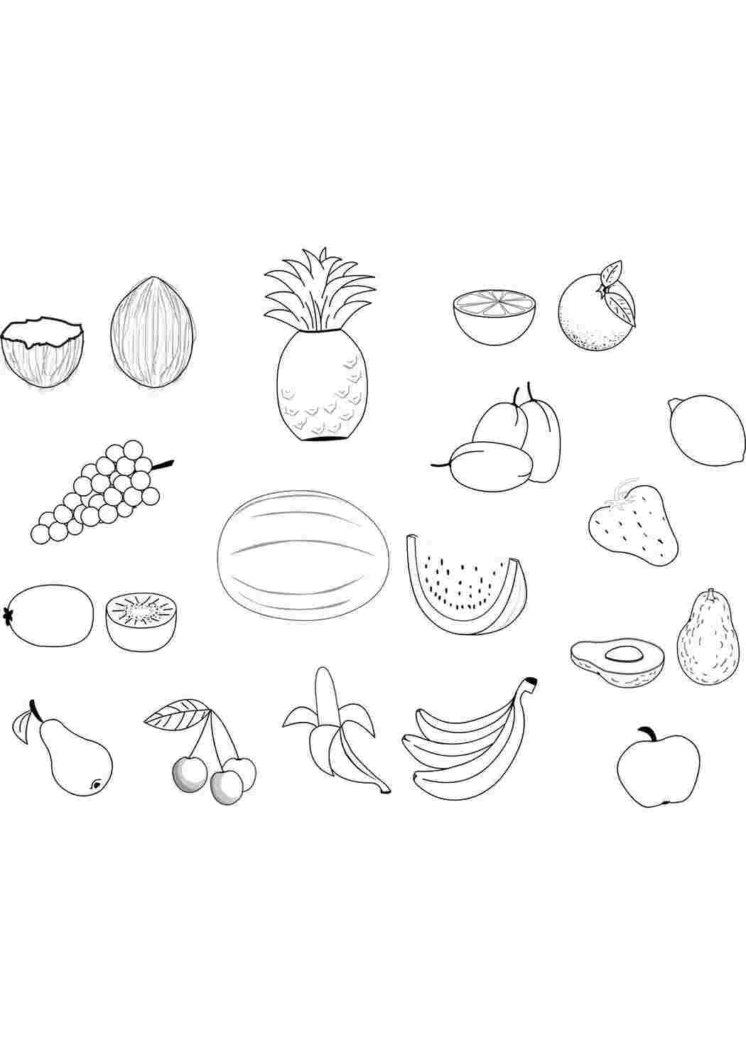 Раскраска Фрукты