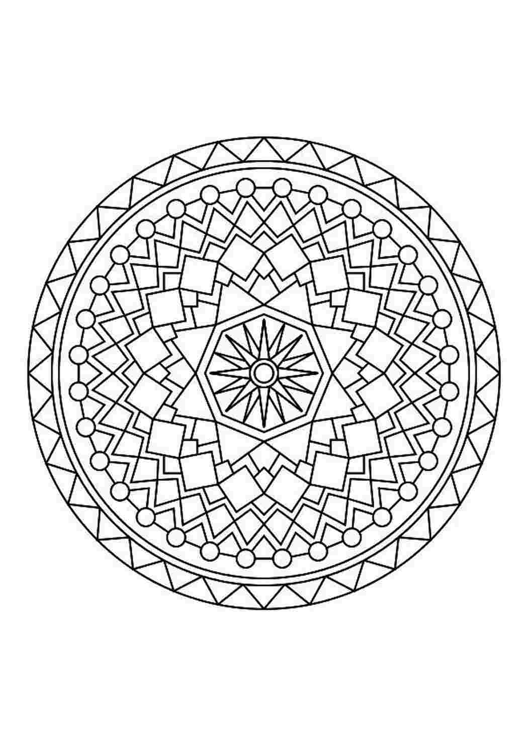 Раскраска Узорчатая мандала