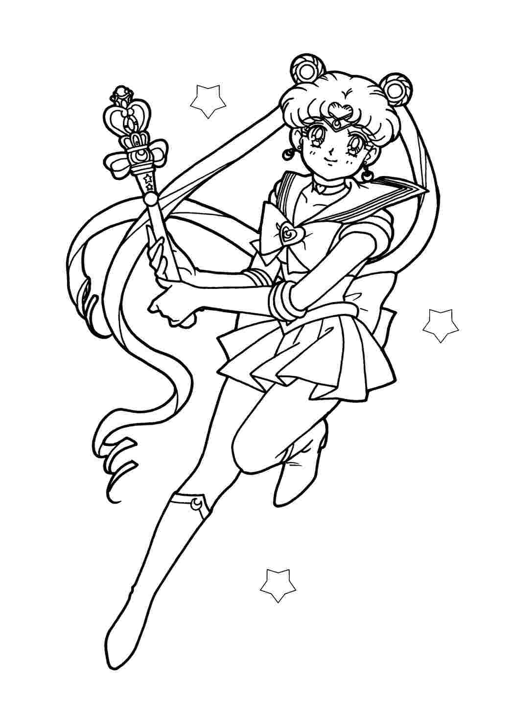 Раскраска  Сайлор Мун Усаги Цукино