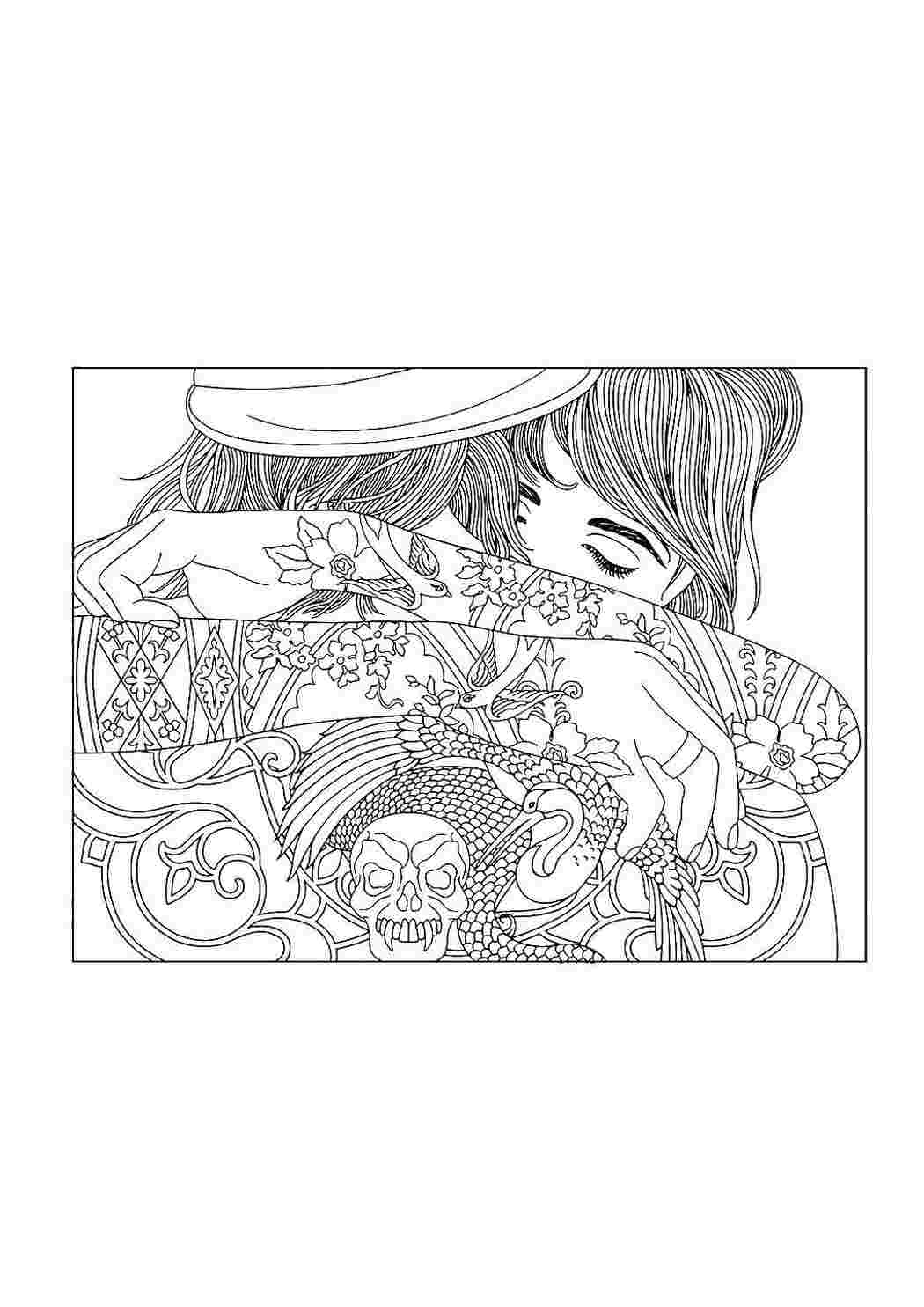 Раскраска Татуированная парочка