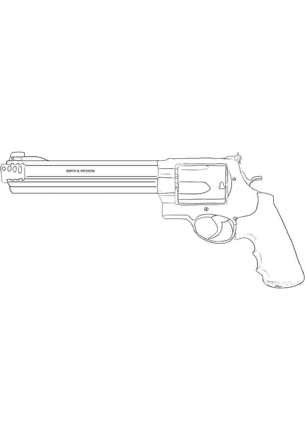 Раскраска Револьвер