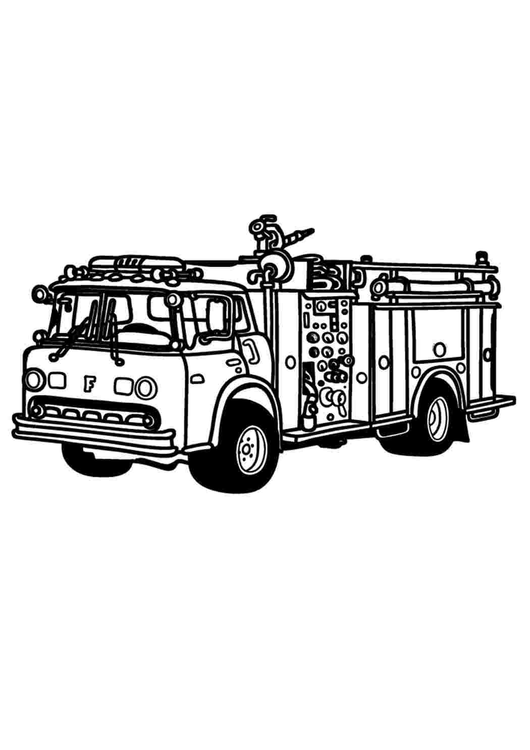 Раскраска пожарная машина ЗИЛ 130