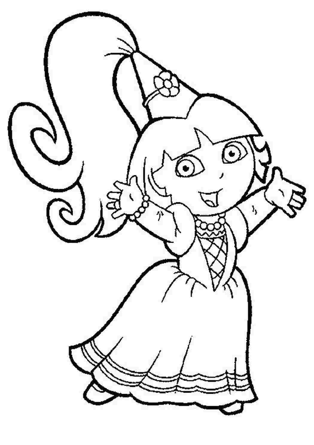 Раскраска  Даша-принцесса