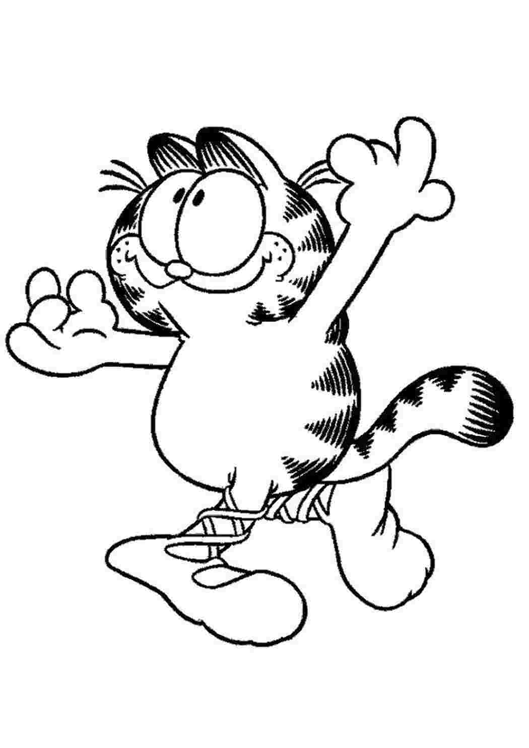 Раскраска Гарфилд балерун