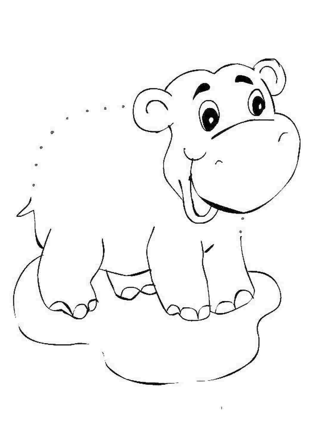 Раскраска Бегемот