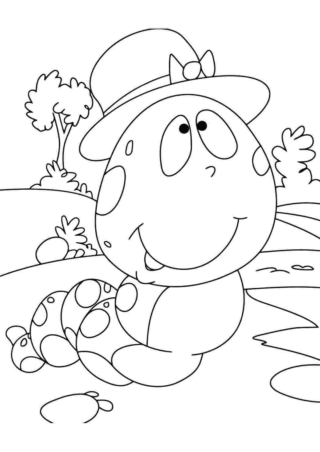 Раскраска Веселая гусеница