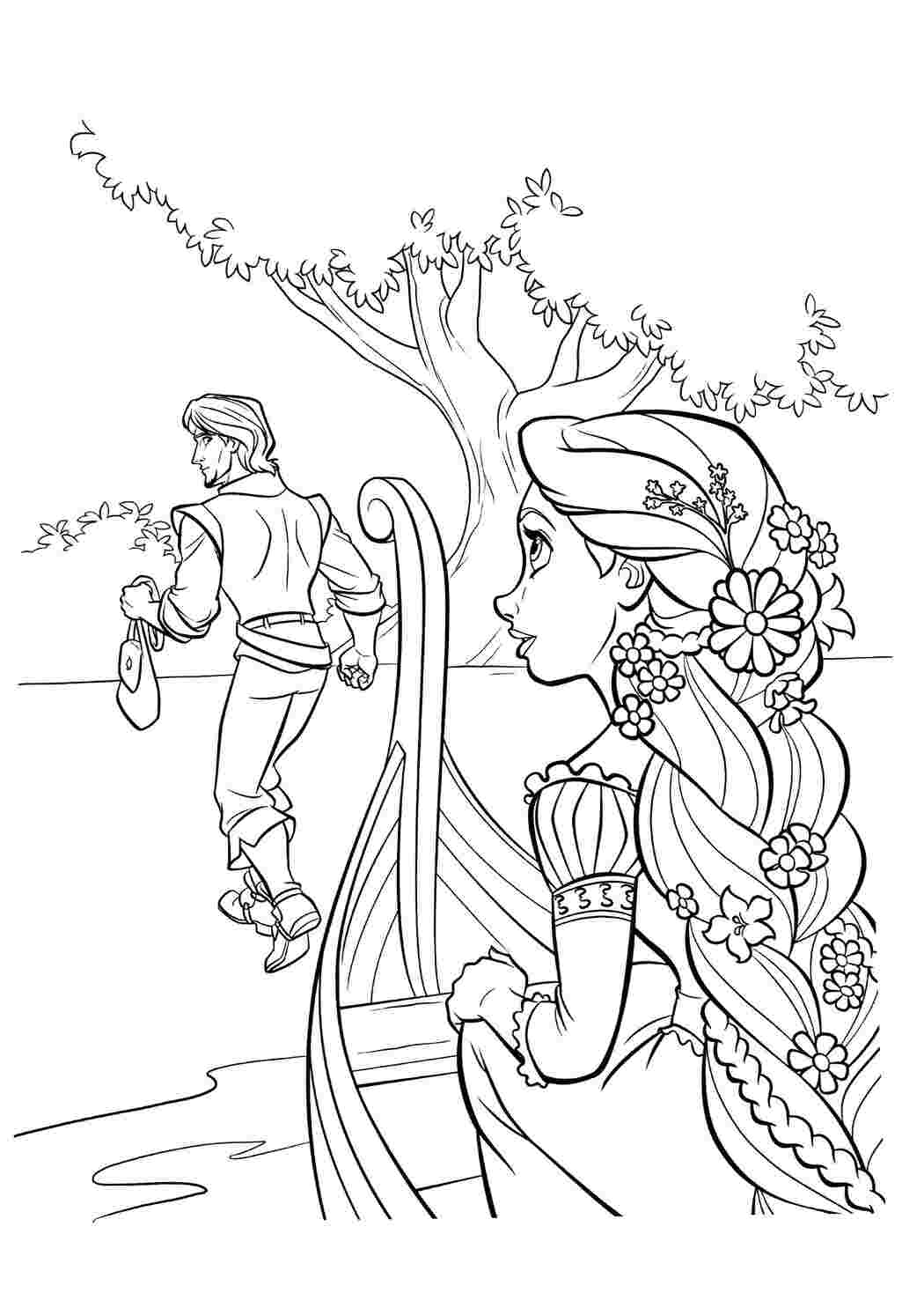 Раскраска Распечатать рапунцель