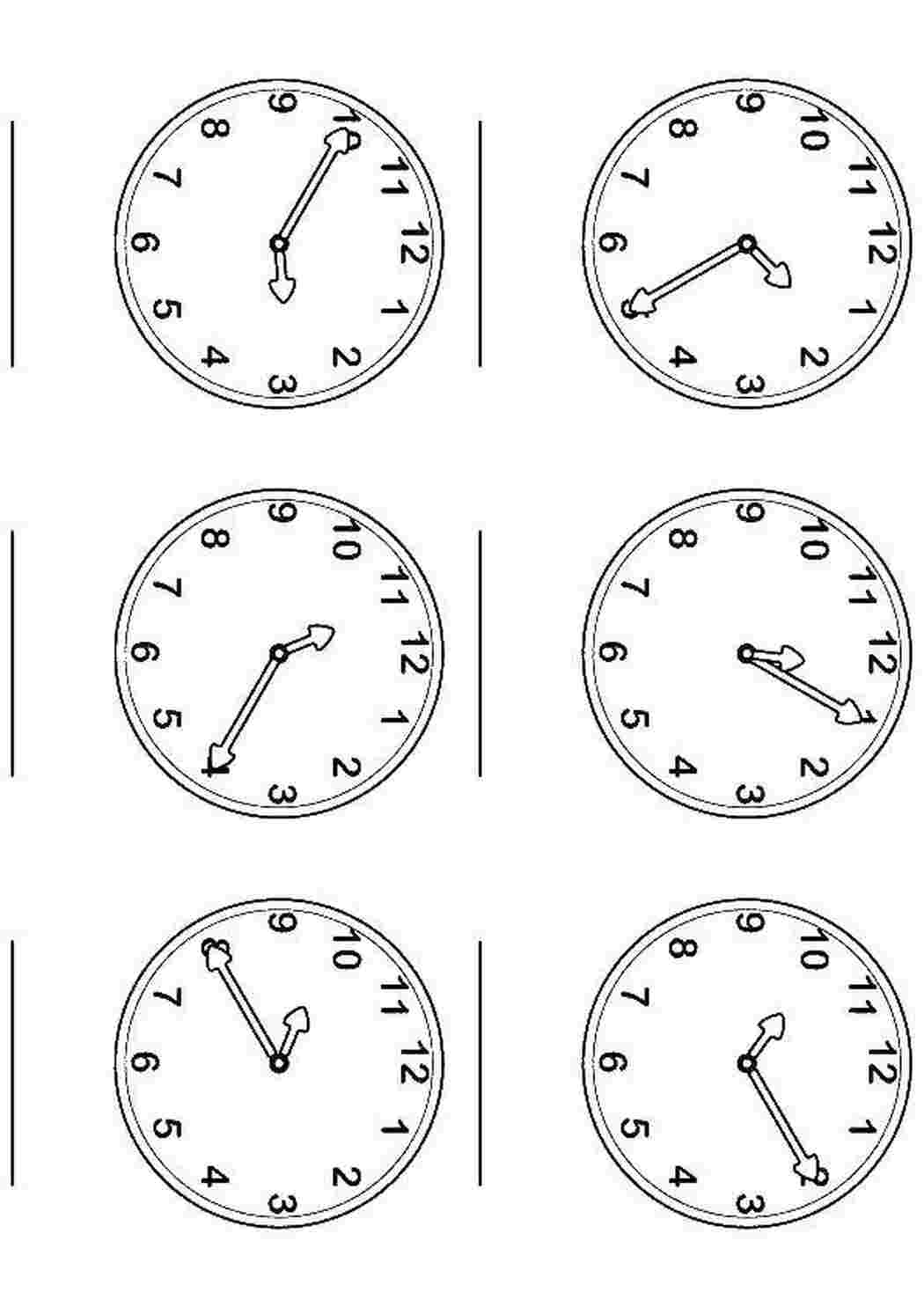 Карточки по определению времени по часам