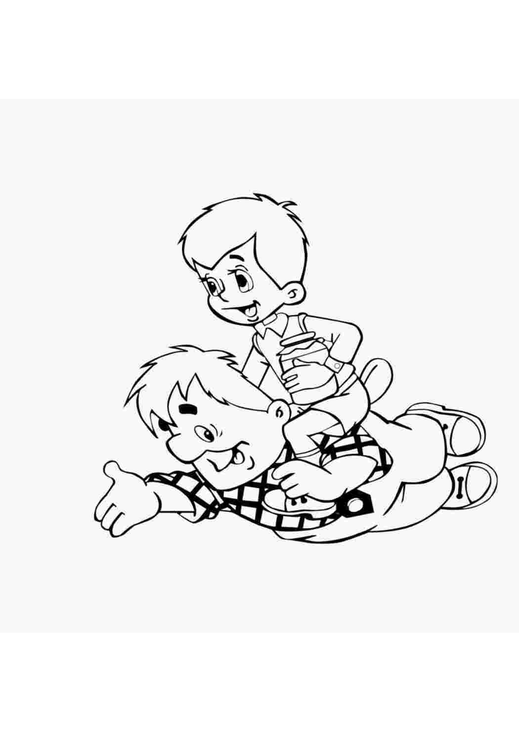 Малыш и Карлсон рисунок карандашом