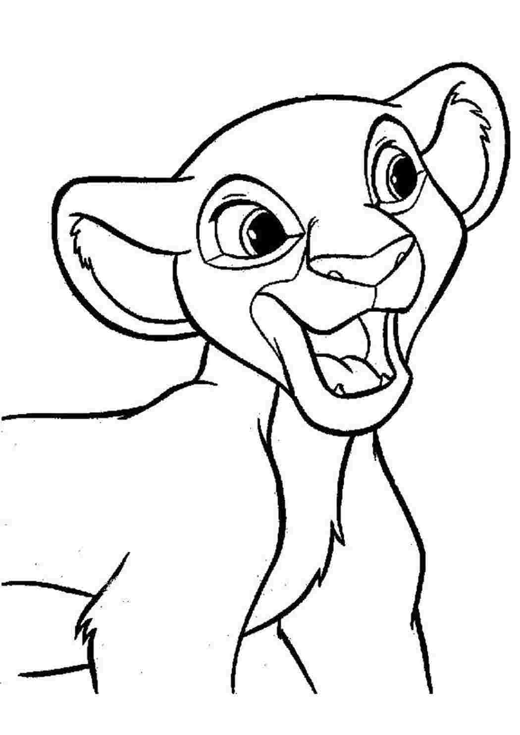 Раскраска Весёлый Симба