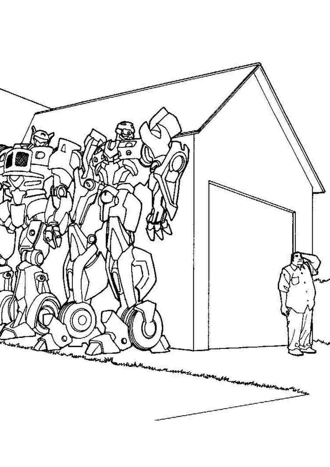 Раскраска Трансформеры прячутся