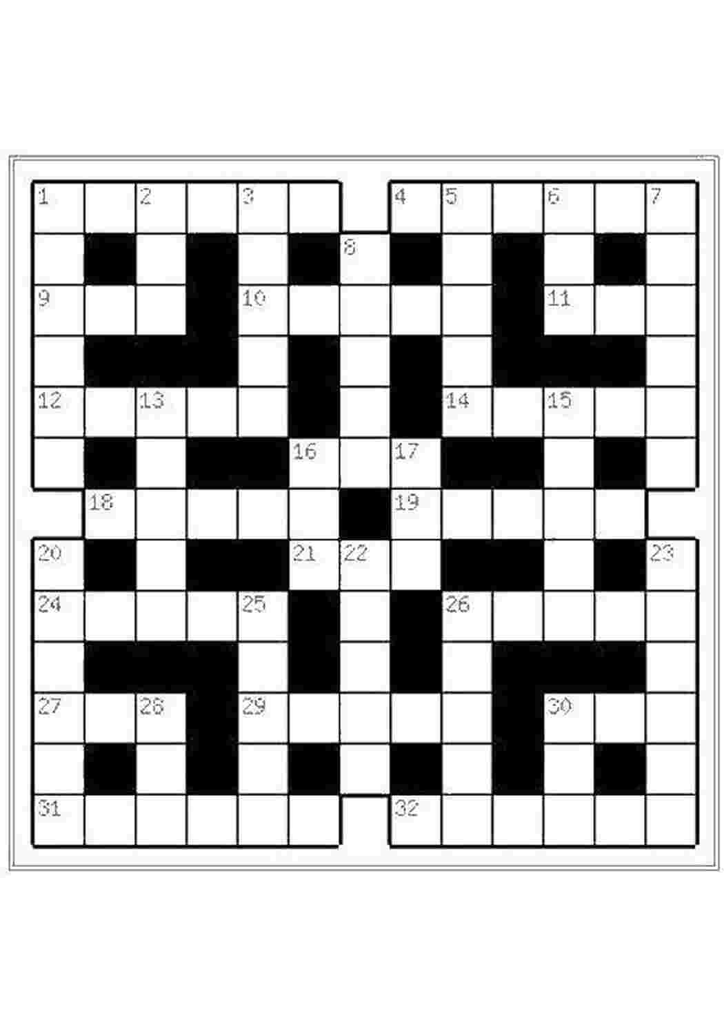 Раскраска Кроссворд