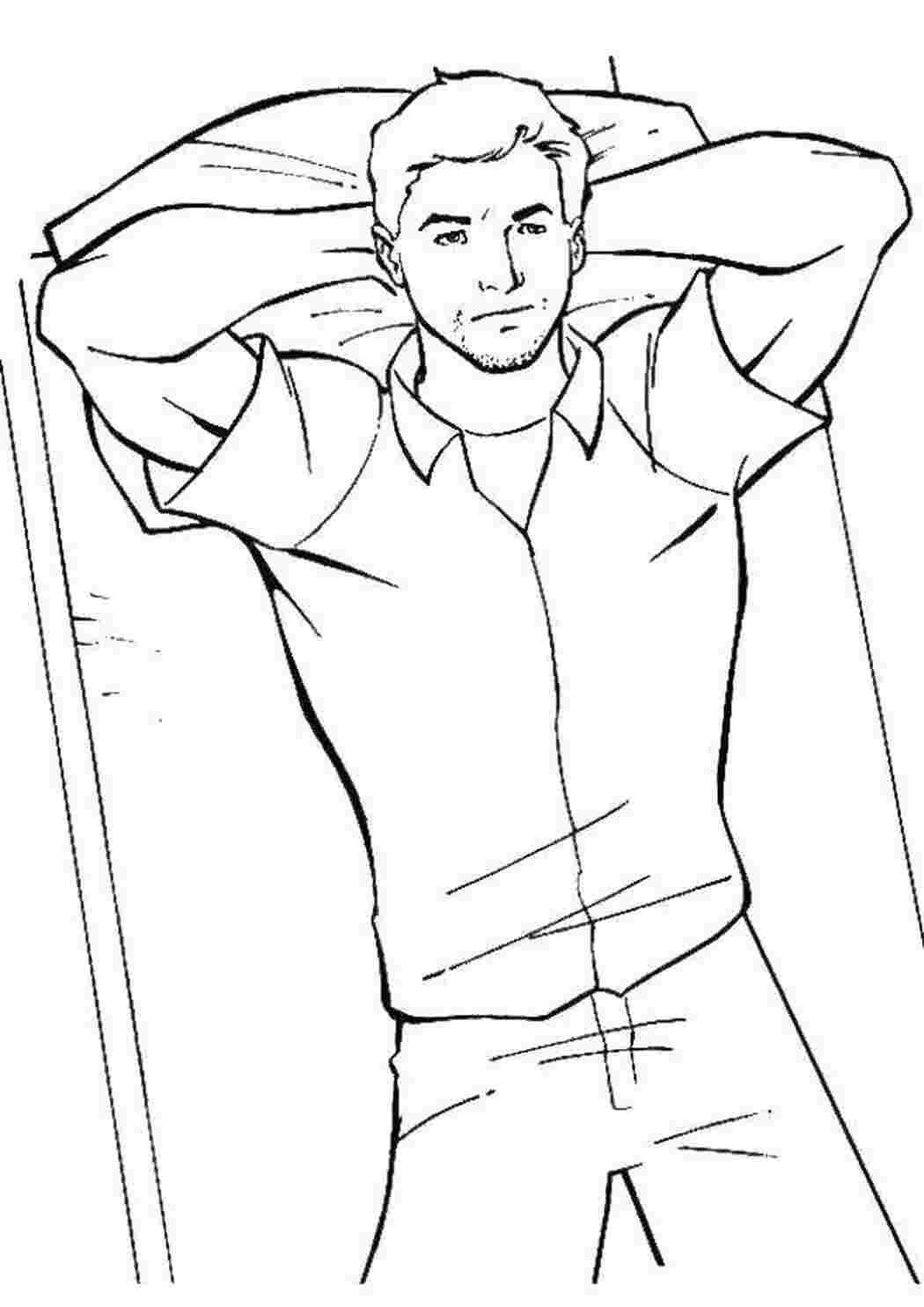 Раскраска Человек лежит