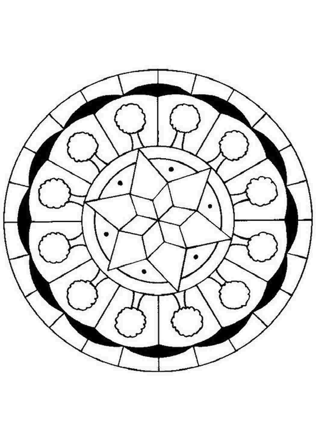 Тарелка с геометрическим орнаментом для раскрашивания