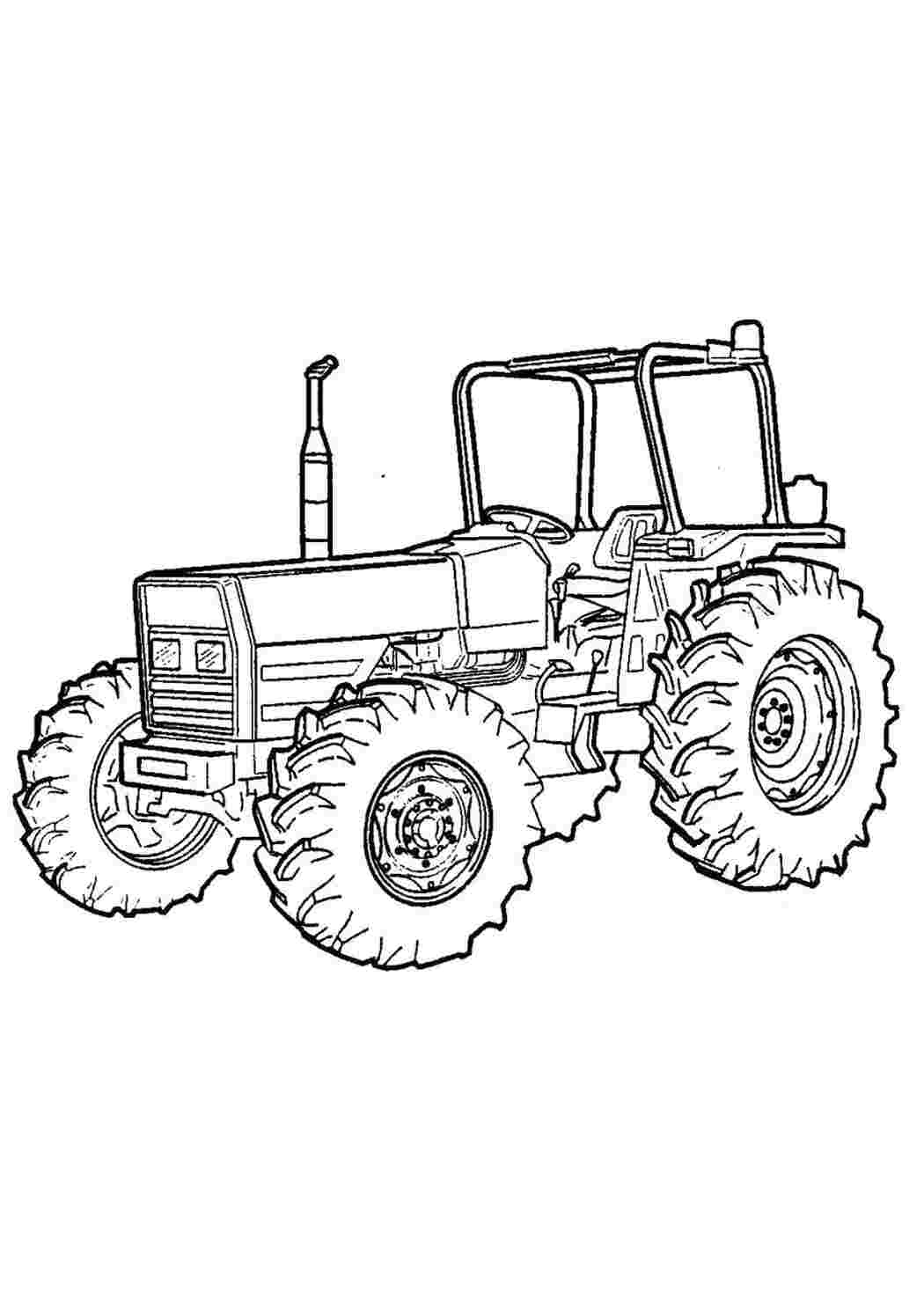 Раскраска Трактор обычный 