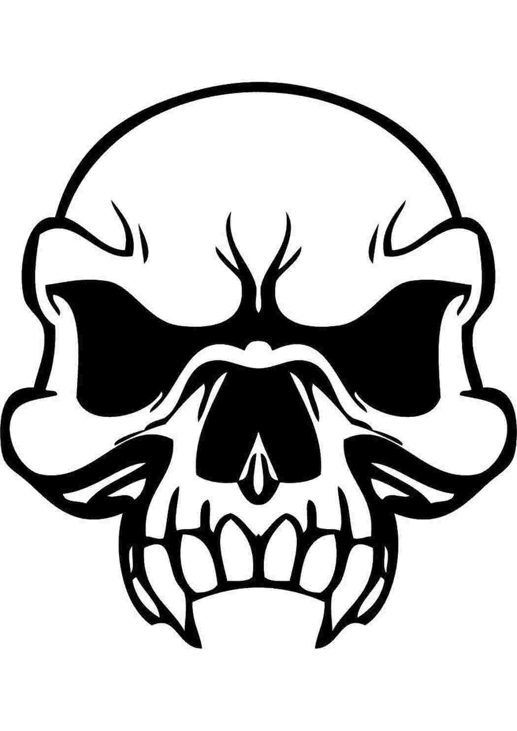 Раскраска Злобный череп