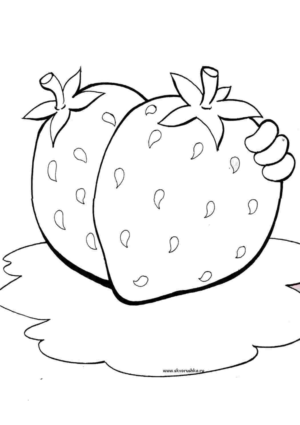Раскраска две большие клубники