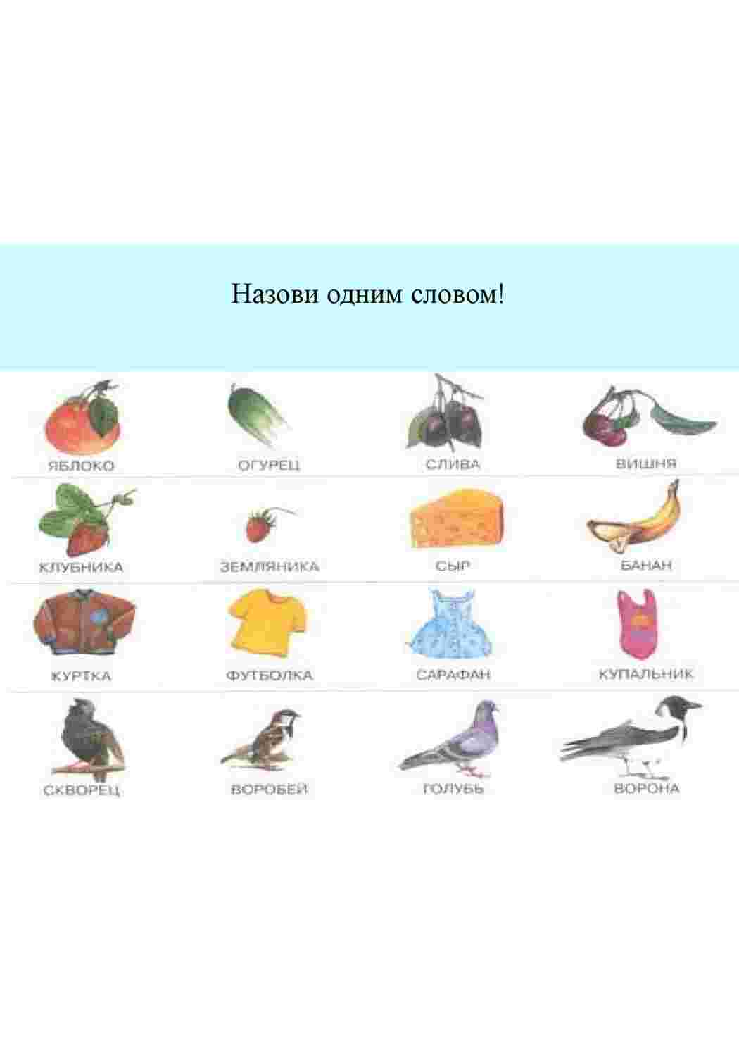 Раскраска назови одним словом для детей