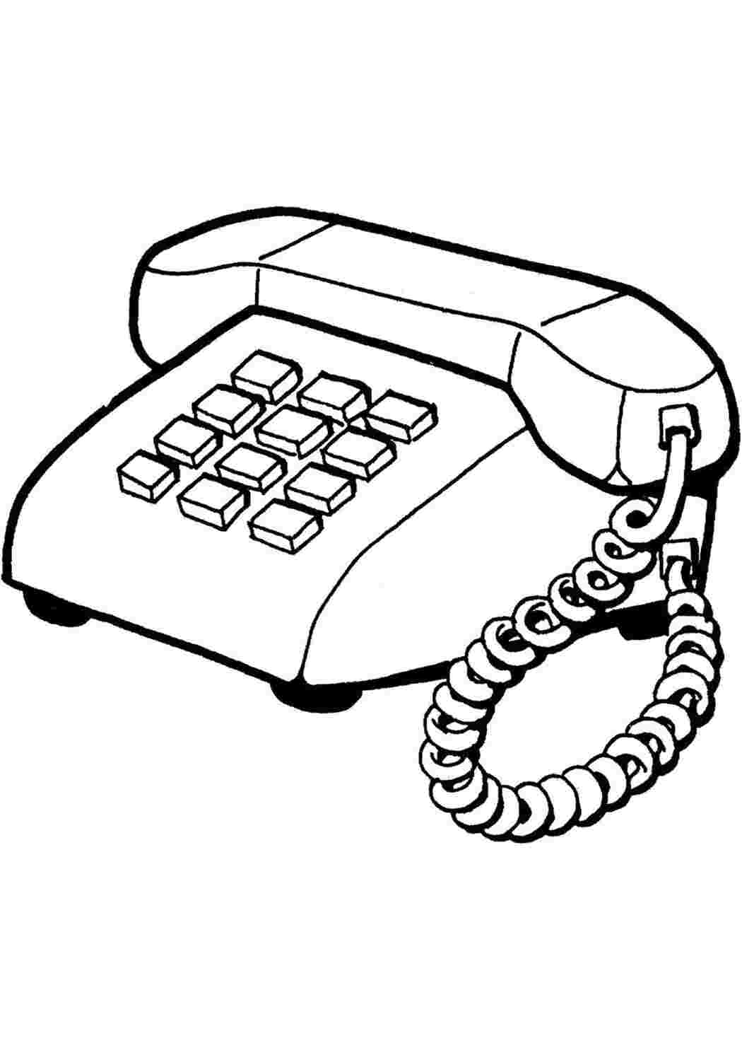 Раскраска домашний телефон