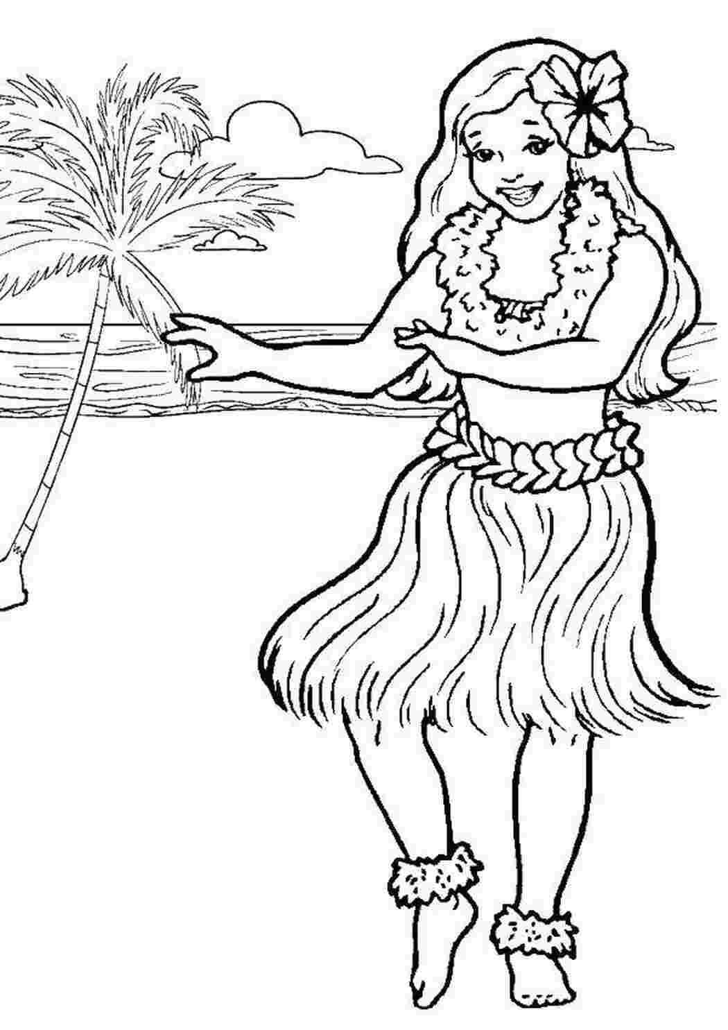 Раскраска Гавайская вечеринка