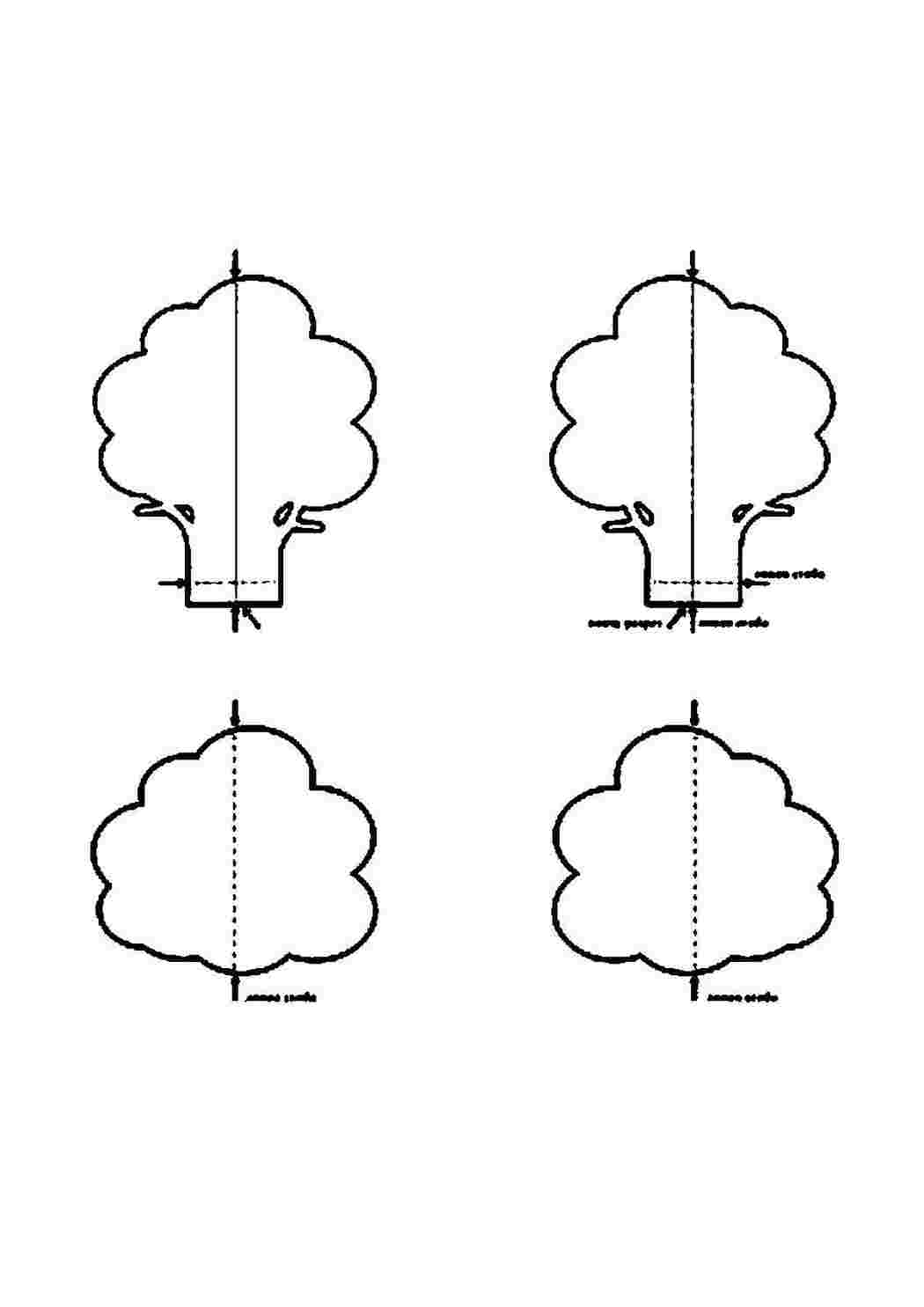 Скачивать вырезания из бумаги. Трафарет объемного дерева. Макет дерева. Бумажные деревья для макета. Объемные деревья из бумаги схемы.