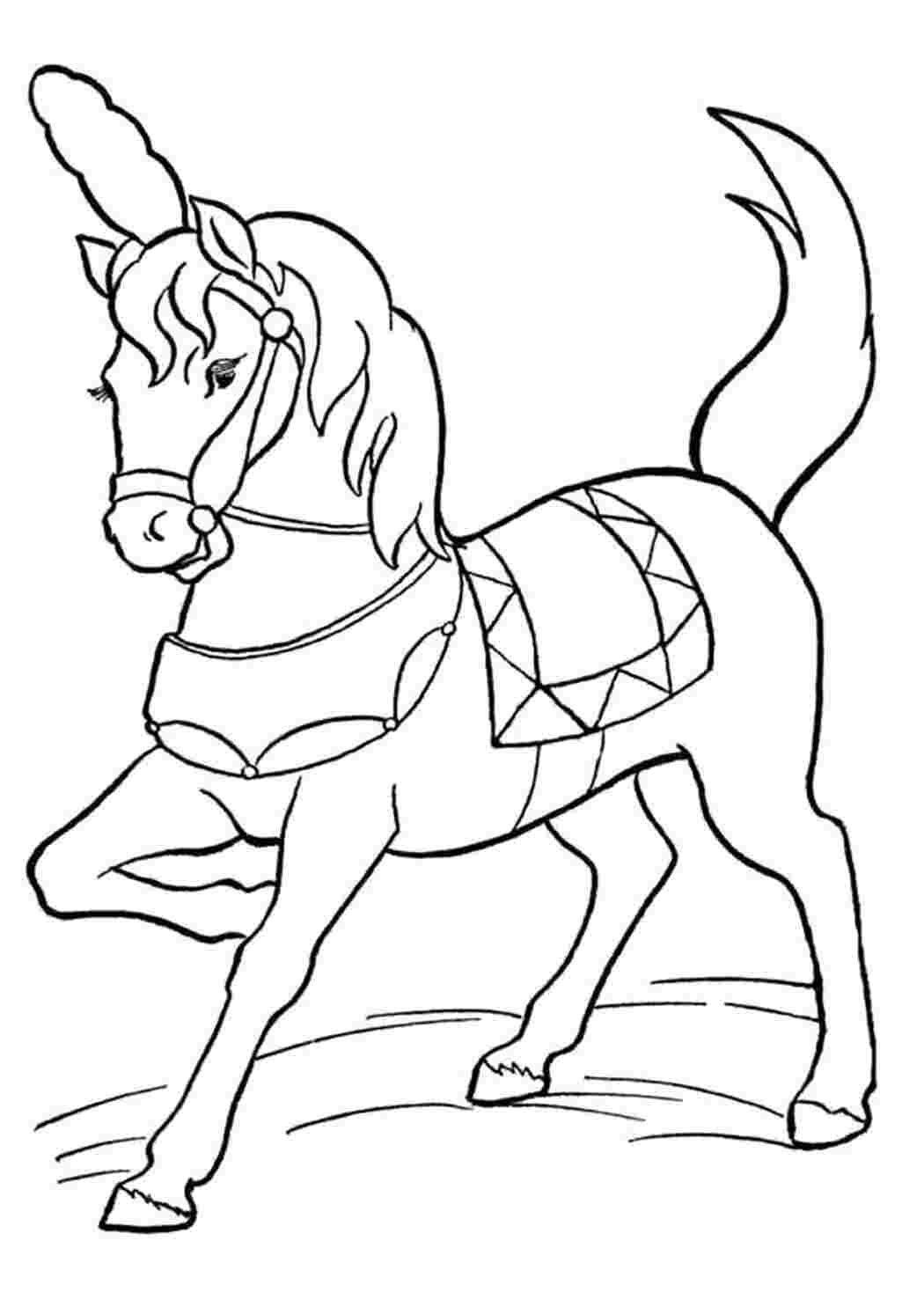 Цирковая лошадь раскраска для детей
