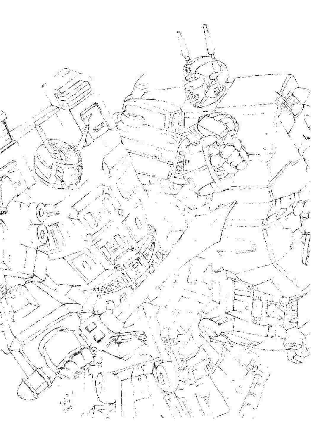 Раскраска Трансформеры борятся