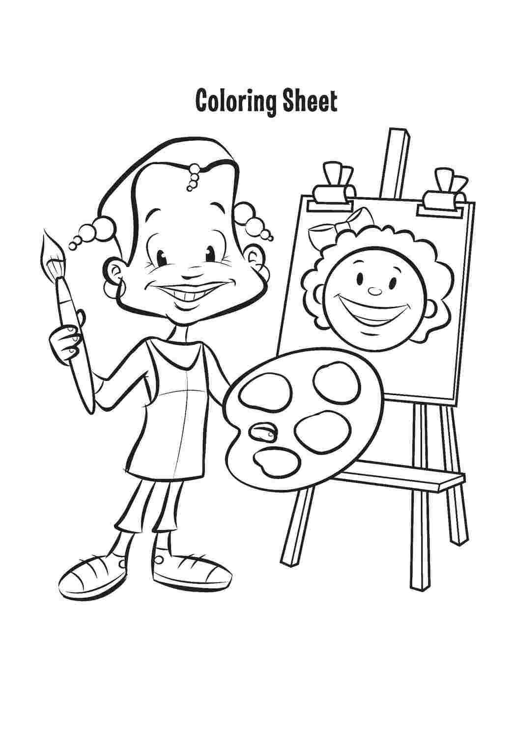 Раскраска Художник