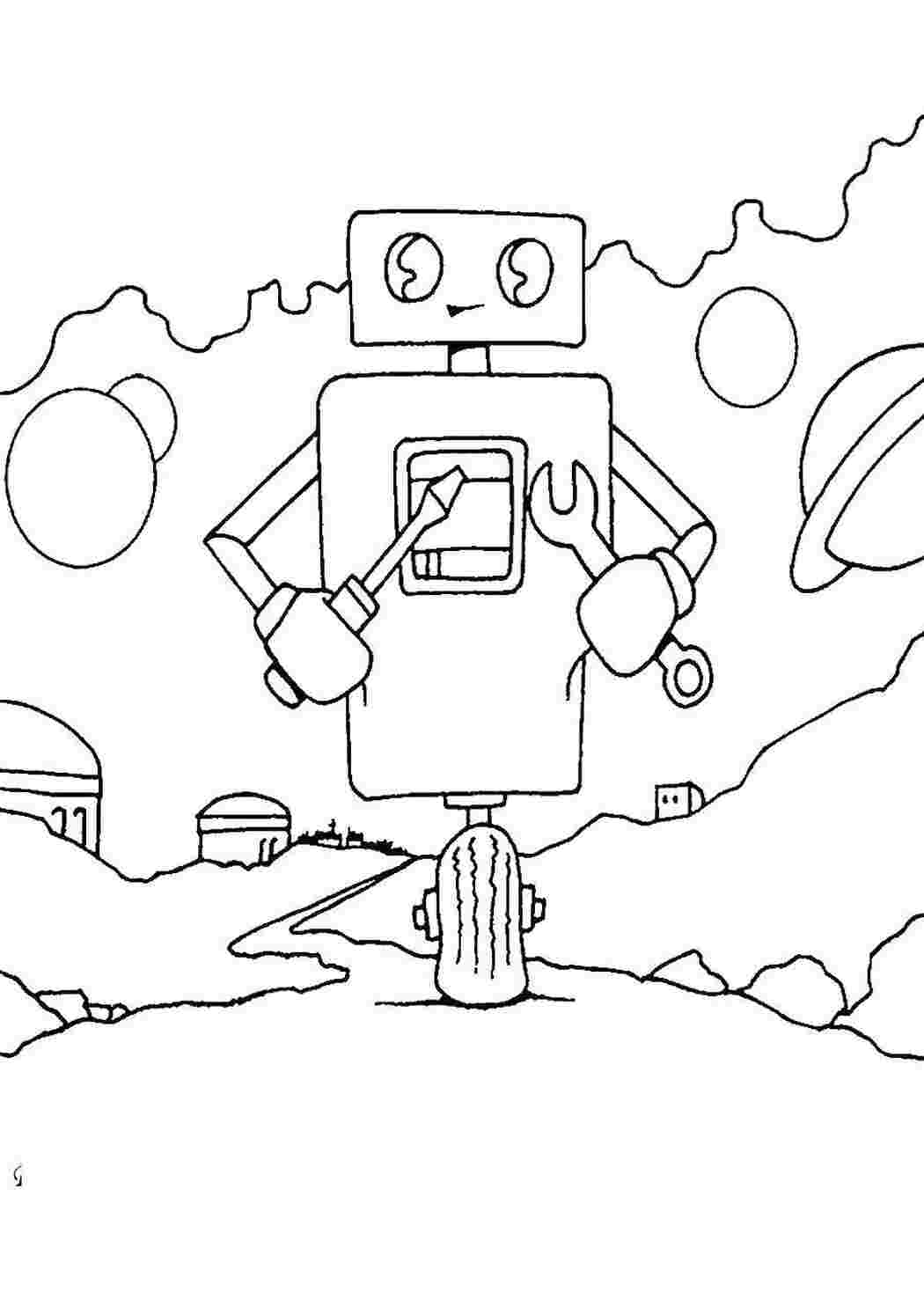 Раскраска Робот механик
