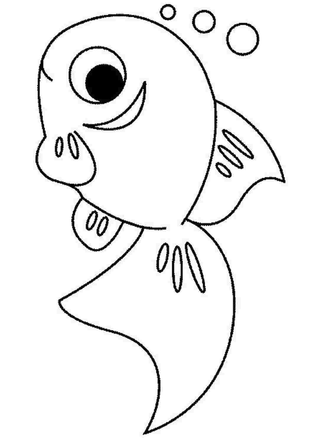 Детская раскраска рыбка