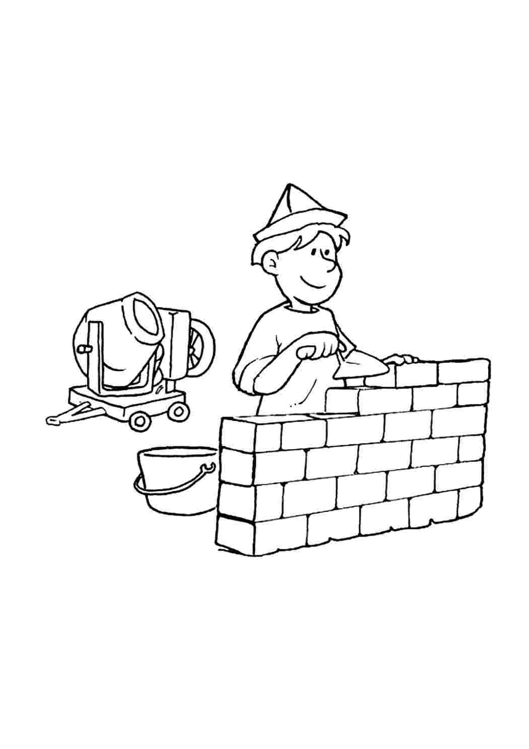 Раскраска Строитель