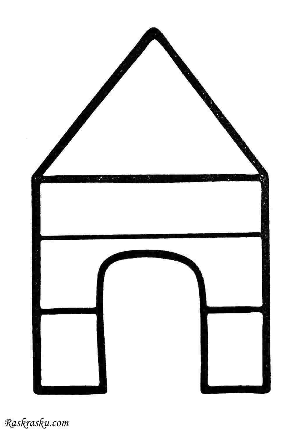 Раскраска Дом из кубиков