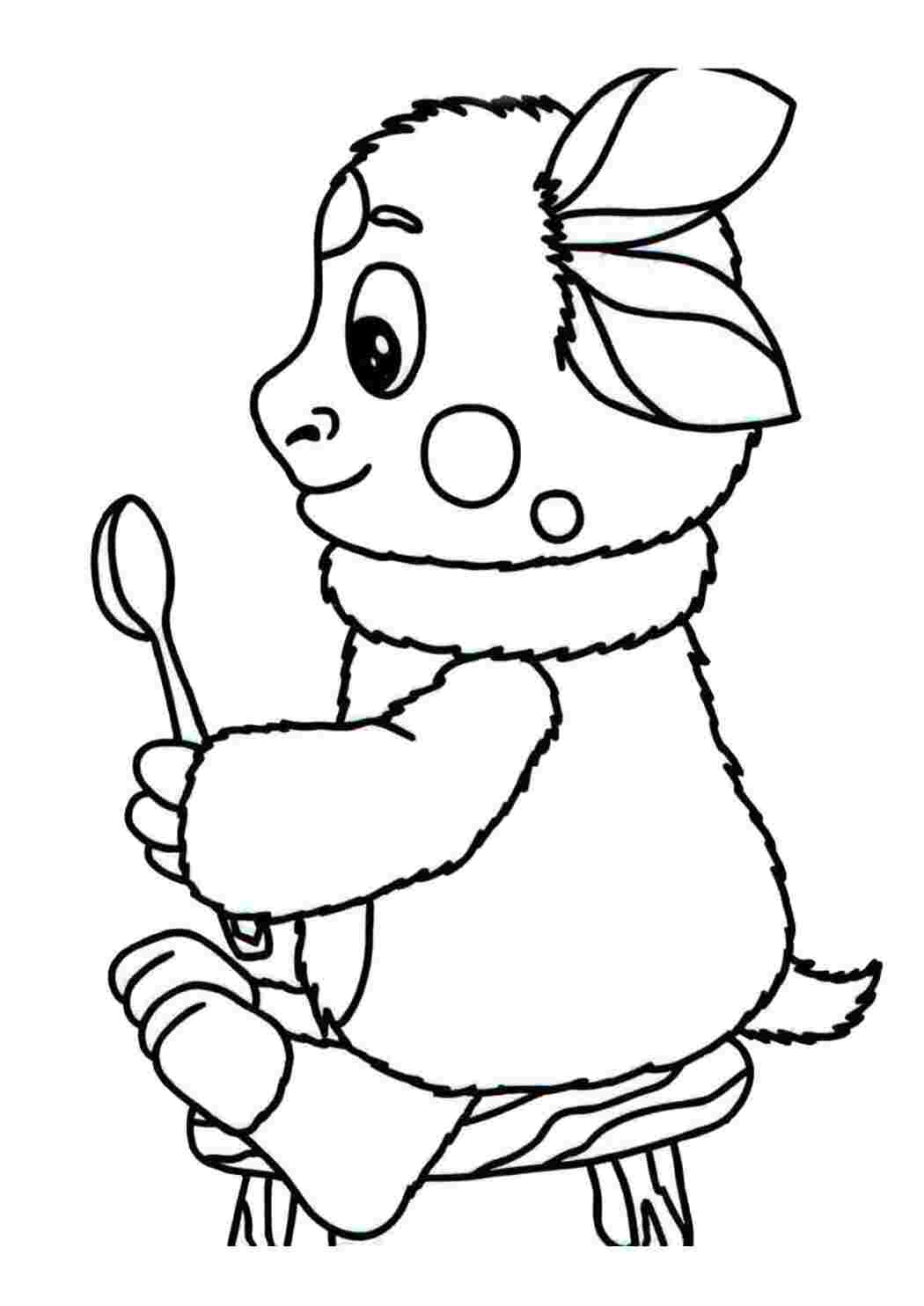 Раскраска Милый Лунтик