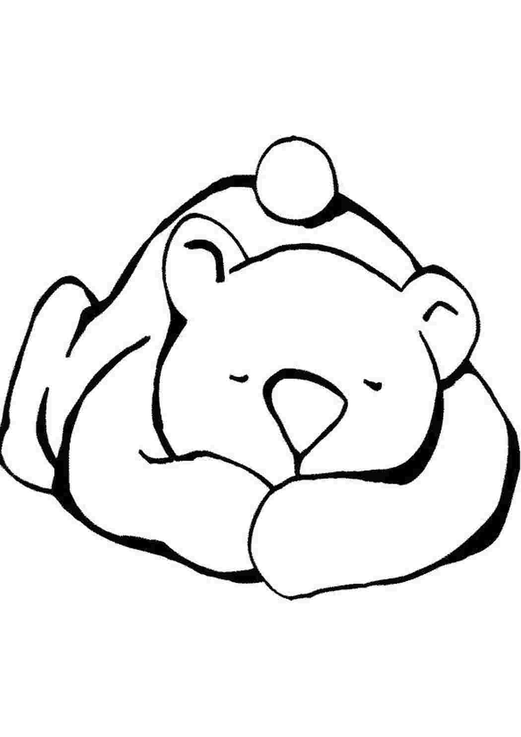 Раскраска Спящий тедди