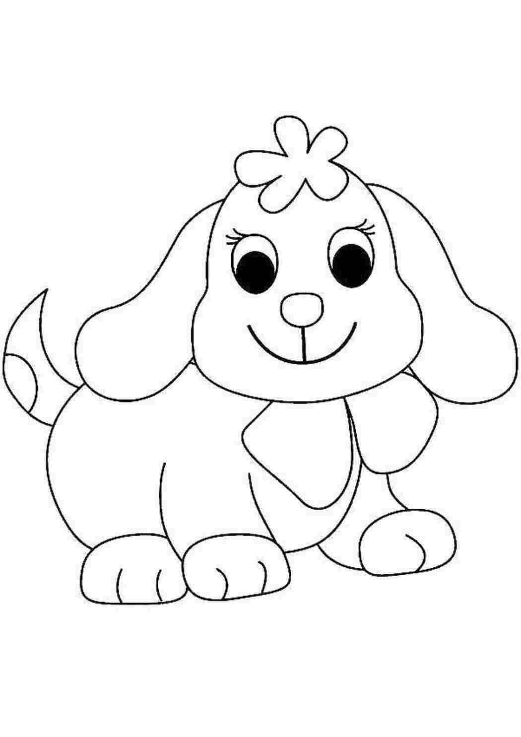 Раскраска собачка для детей 2-3 лет