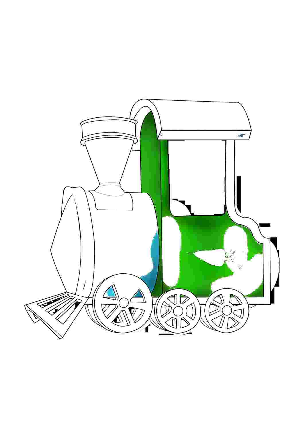 Раскраска Паровоз