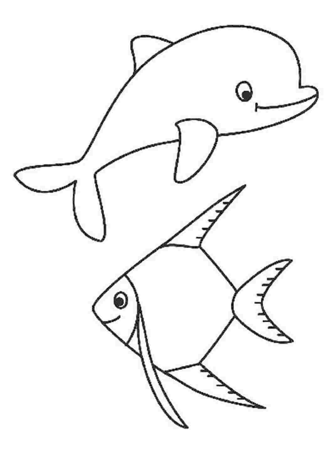Морские рыбки раскраска для детей