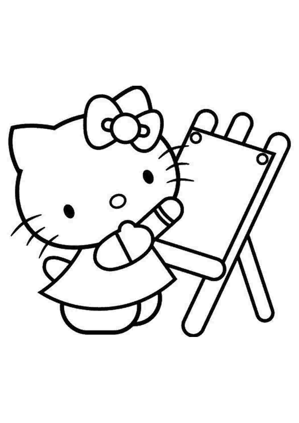 Раскраска Китти художница