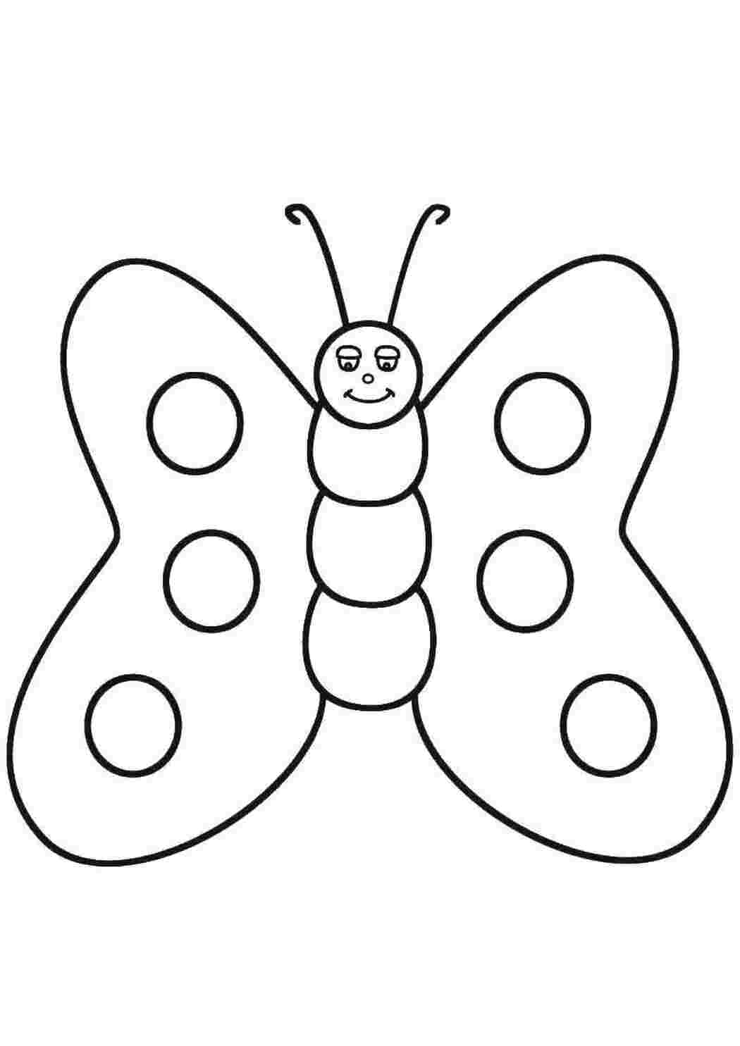 Бабочка рисунок для детей раскраска цветная