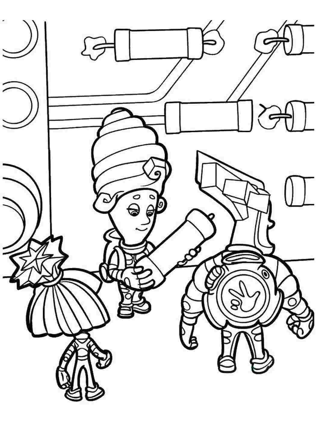 Раскраска Фиксики за работой