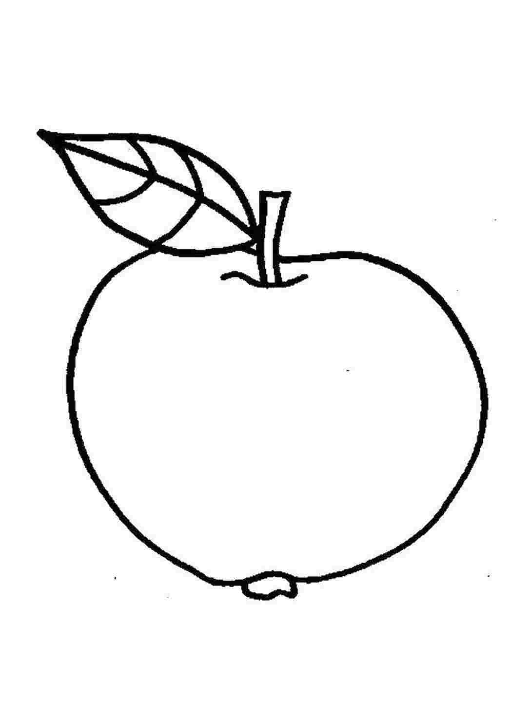 Яблоко рисунок для детей раскраска
