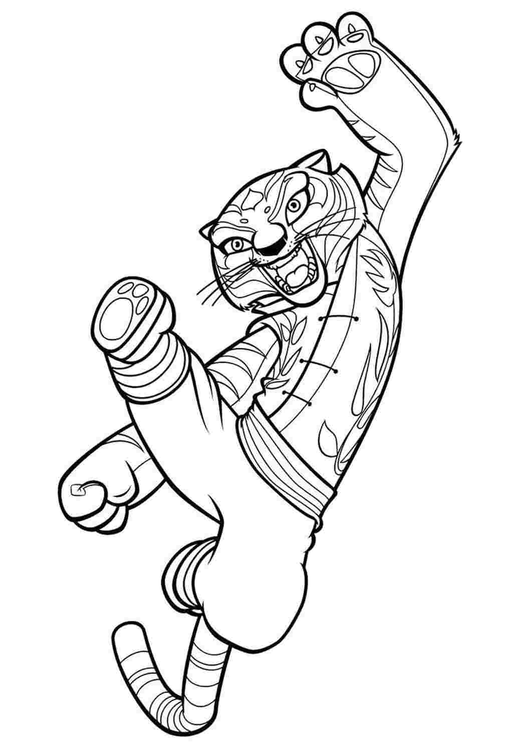 Раскраска Тигра. Кунг-фу панда