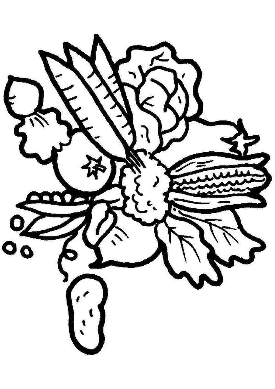 Раскраска Овощи