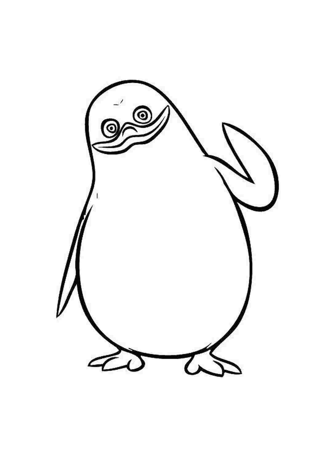 Пингвин для детей черно-белый
