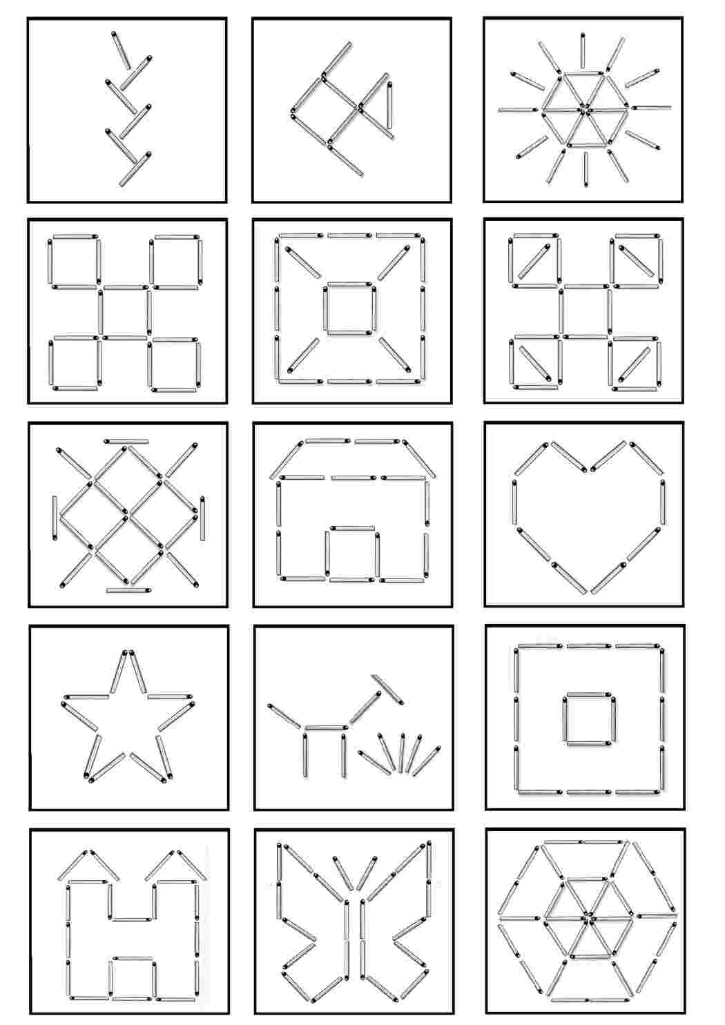 Раскраска фигурки из спичек пособия